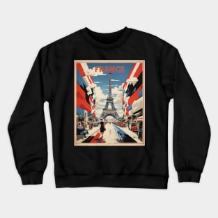 Paris Eiffel Tower France Vintage Poster Tourism Crewneck Sweatshirt